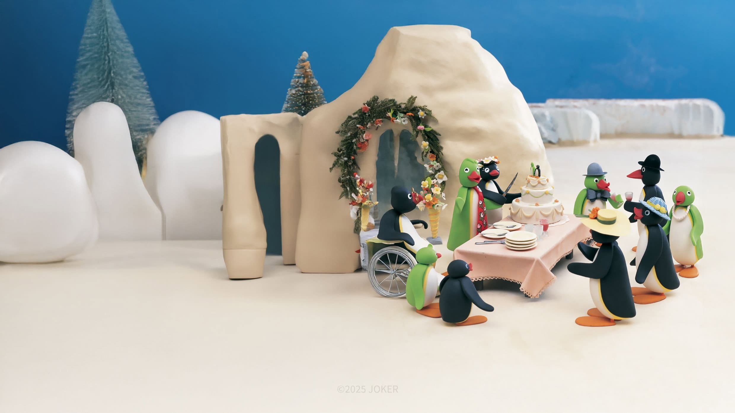 Pingu at the Wedding Party backdrop