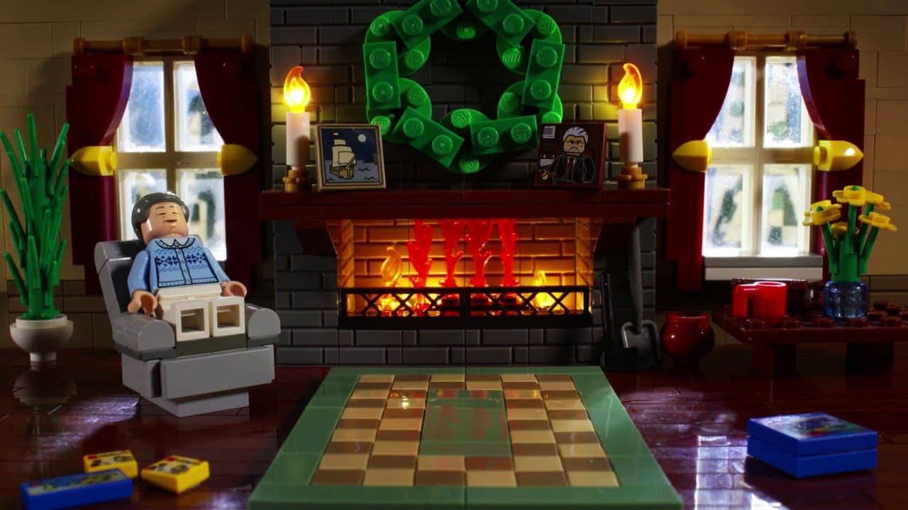 LEGO Yule Log backdrop
