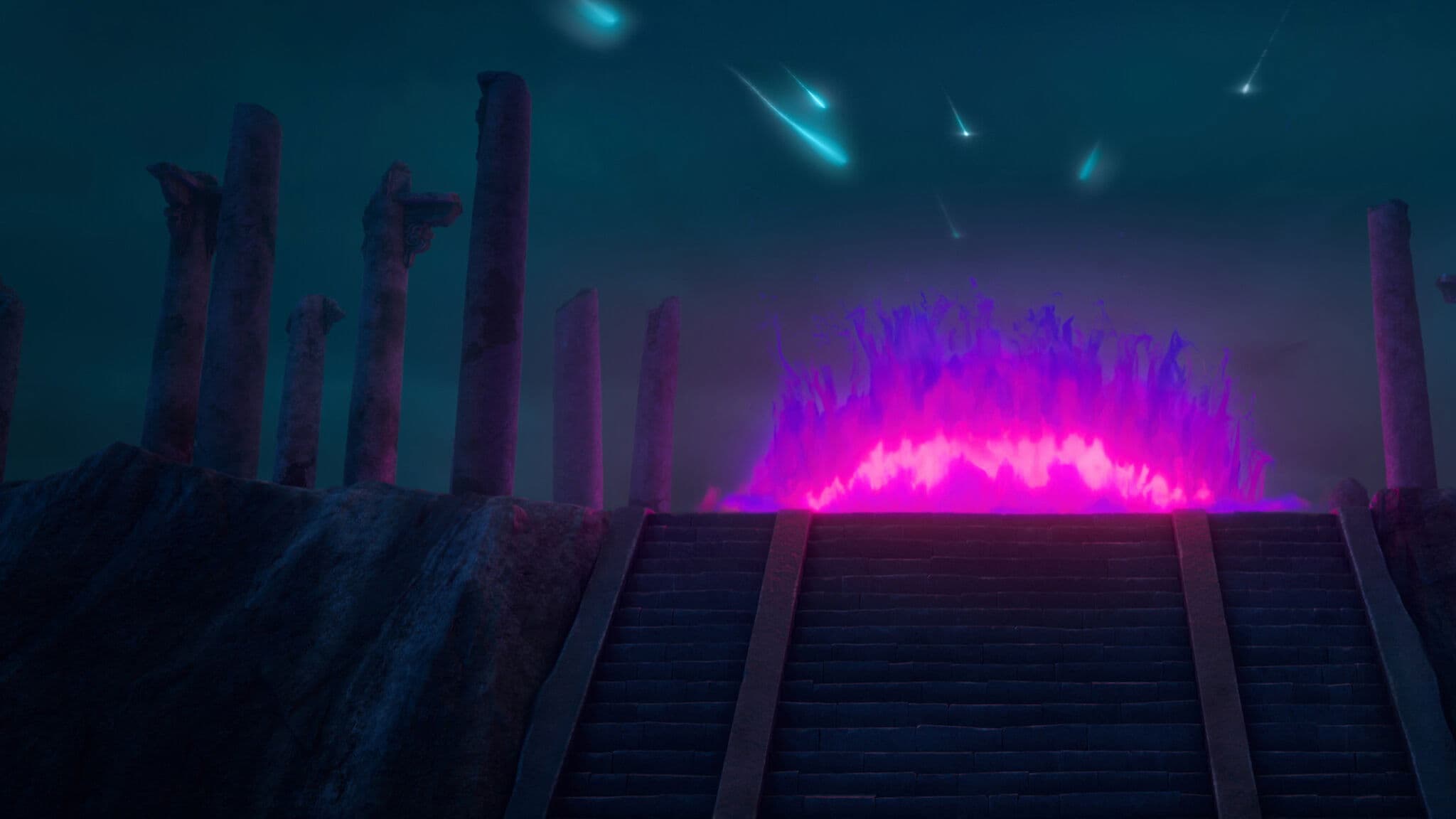 KPop Demon Hunters: Fireplace backdrop