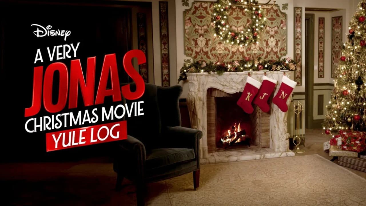 A Very Jonas Christmas Movie Yule Log backdrop