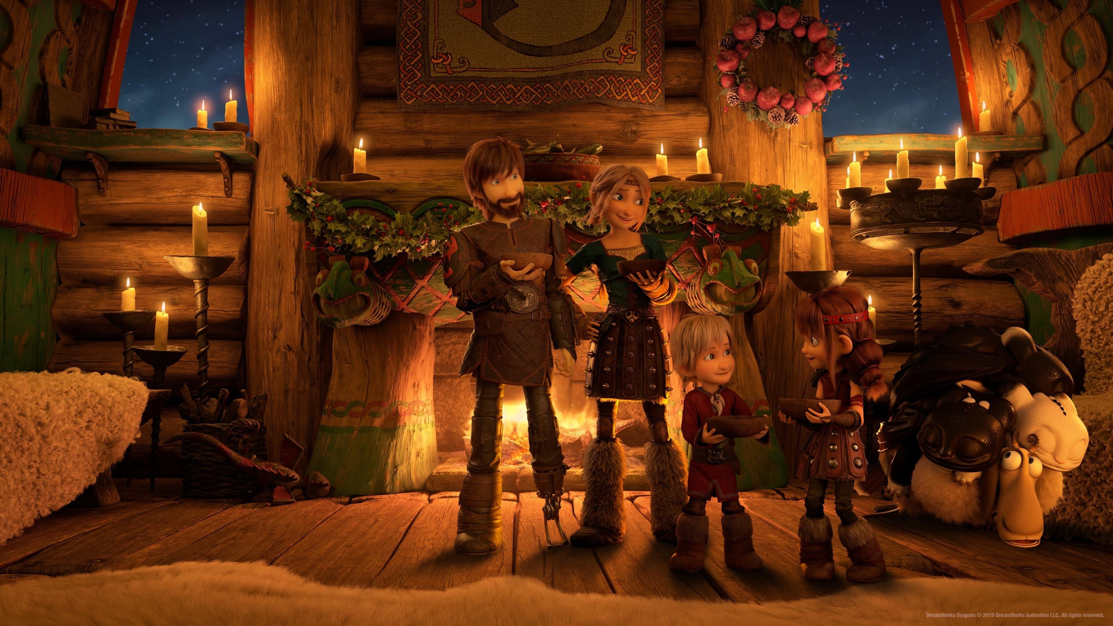 How to Train Your Dragon: Snoggletog Log backdrop