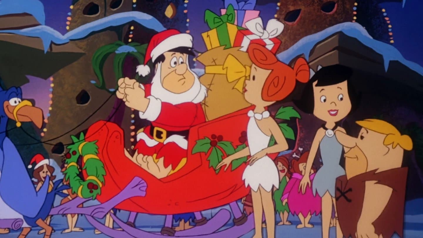 Flintstone Family Christmas backdrop