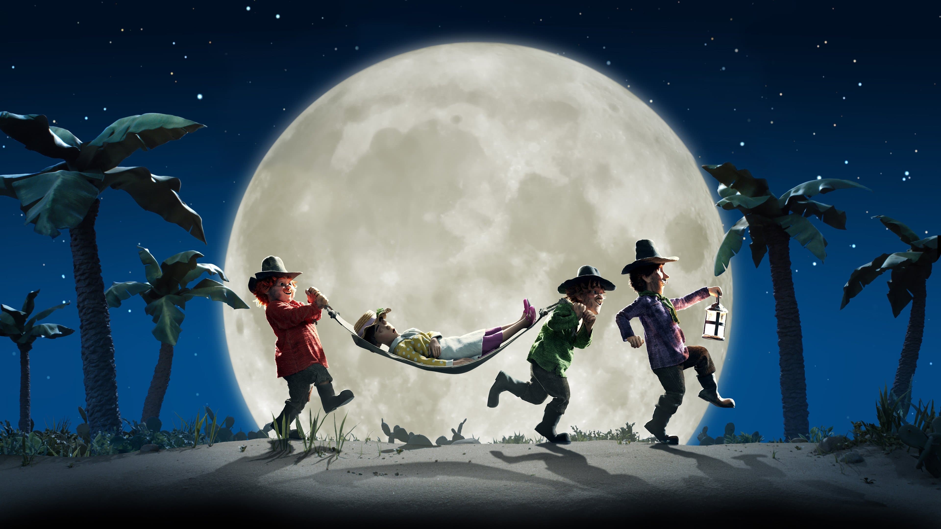 Three Robbers and a Lion backdrop