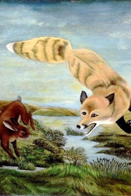 Renard et lapins poster