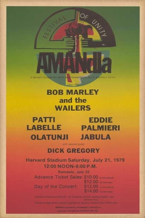 Bob Marley & The Wailers - Live At Harvard Stadium, Boston, 1979 poster