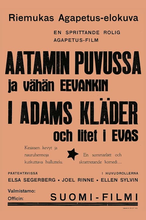 Aatamin puvussa ja vähän Eevankin poster